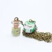 Sleepy owl Green Moss Necklace