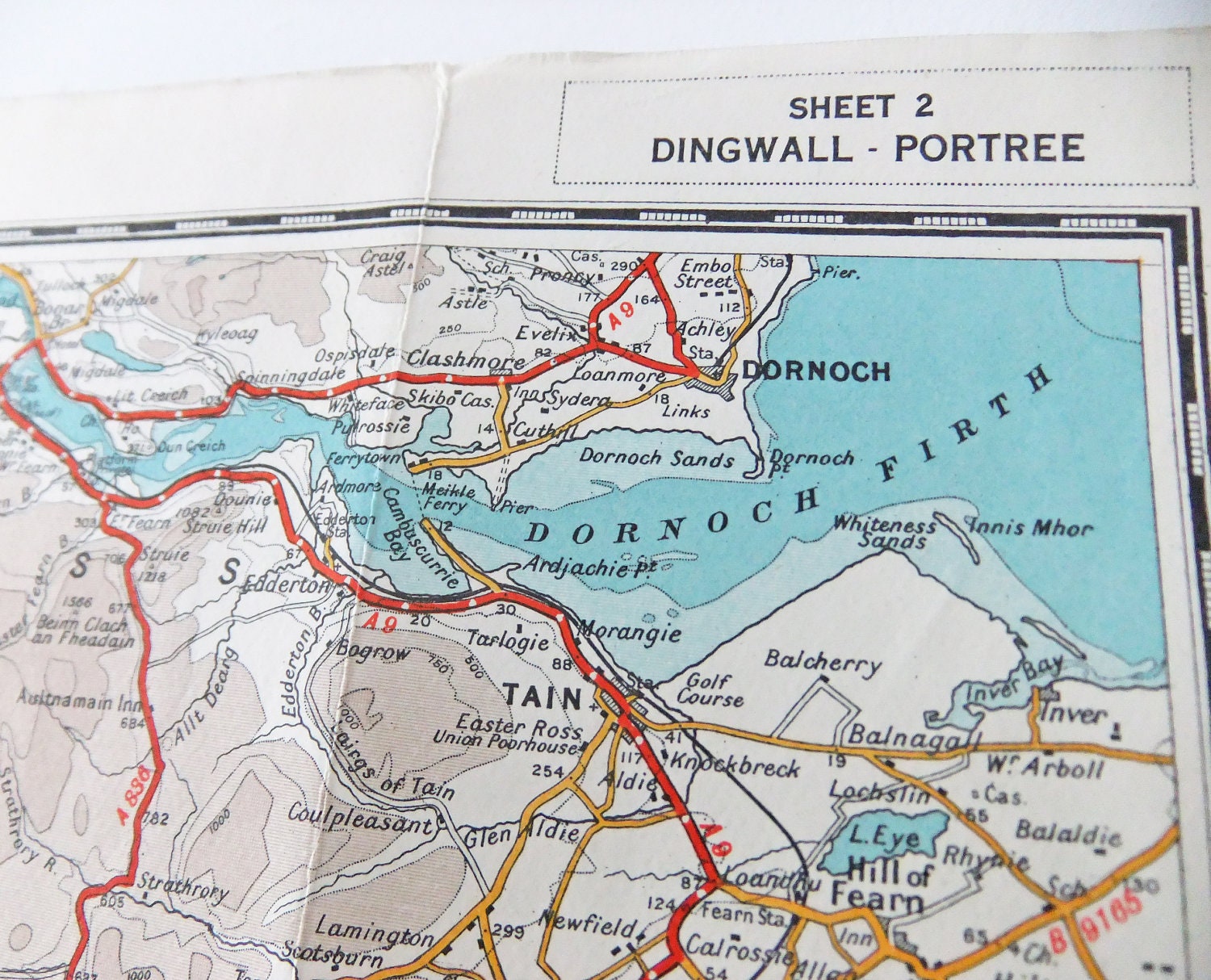 Isle of Skye map - vintage Scotland map - Bartholomews, 1953 - Vintage Scottish map - old map - vintage map - large map