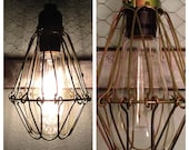 Vintage Style Industrial Cage Lights, Minimalist Steampunk