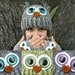 Design Your Own Adult Owl Hat with Fuzzy Luxury Yarn and Jumbo Safety Eyes in Woman's Sizes