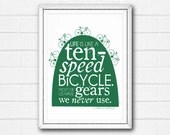 Print Bicycle Quote Motivational Inspiring Typographic Cycling Poster SALE