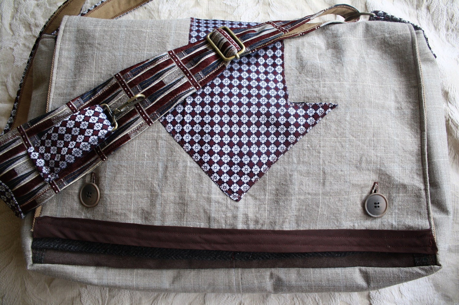 Upcycled messenger bag- Made to Order, Eco Friendly, OOAK