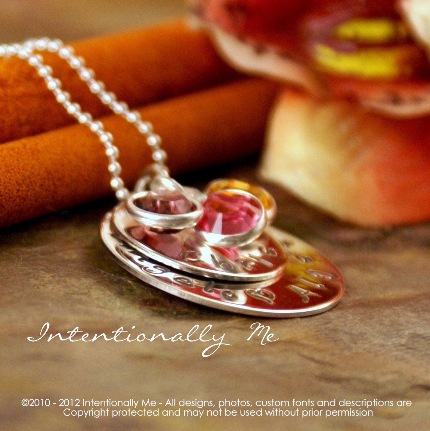 Hand Stamped Mommy Necklace- Sterling Silver Personalized Jewelry - My Family Medium Stack