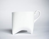 Ceramic mug - white porcelain mug, contemporary ceramic cup handmade coffee cup or tea cup by Endesign