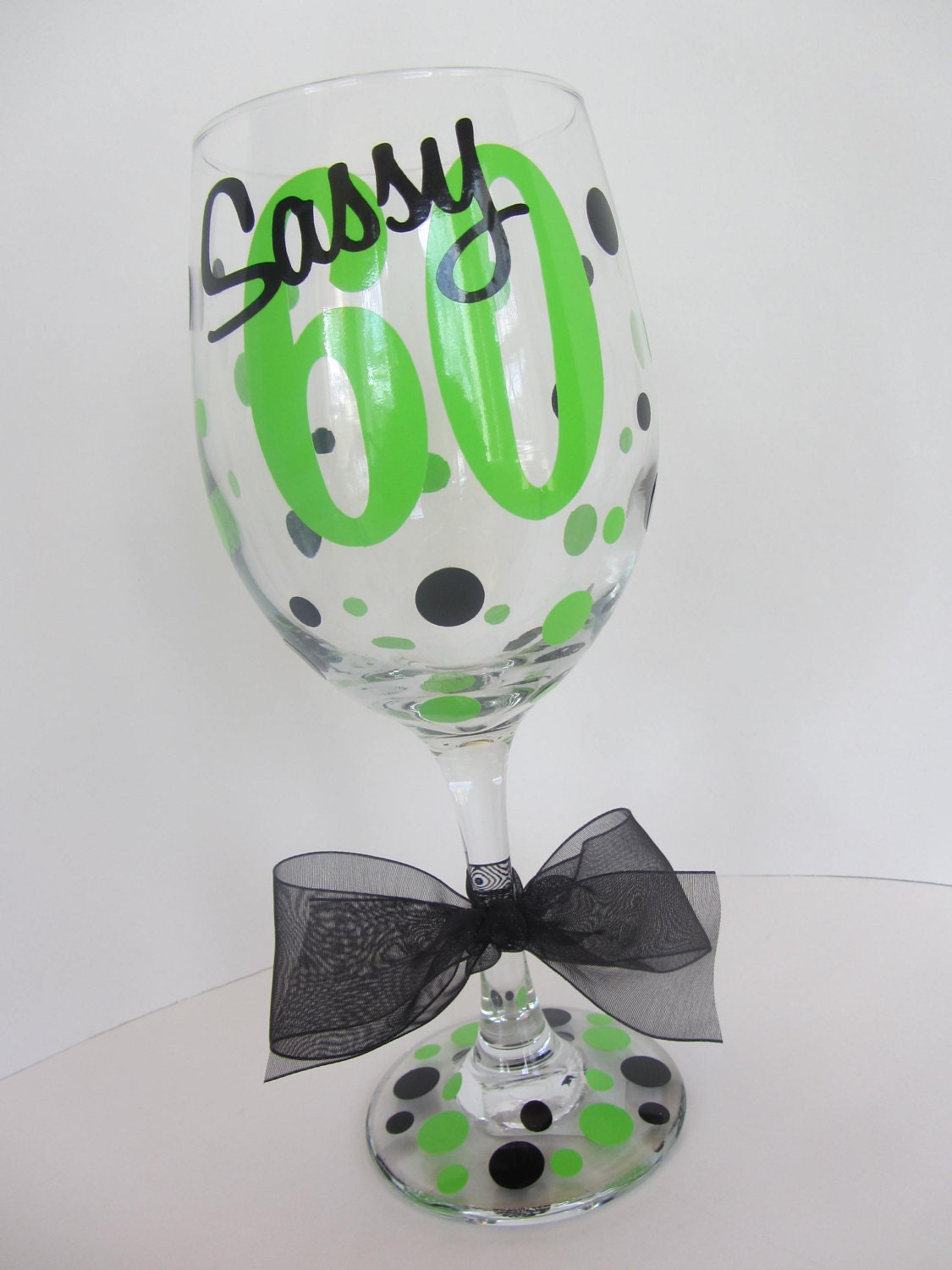 60th Birthday Extra large personalized wine glass- Sassy 60