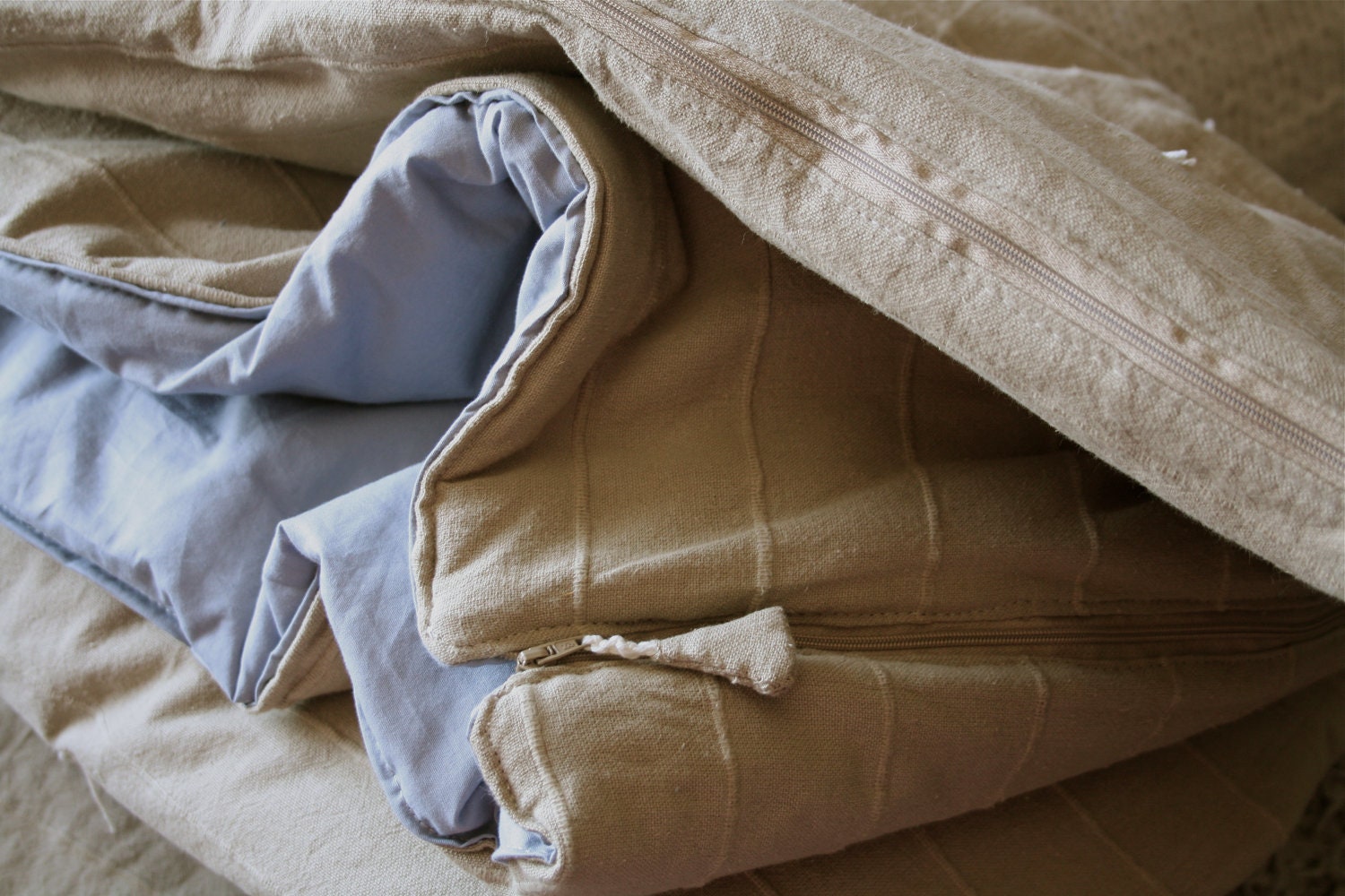 Hand tied cotton sleeping bag