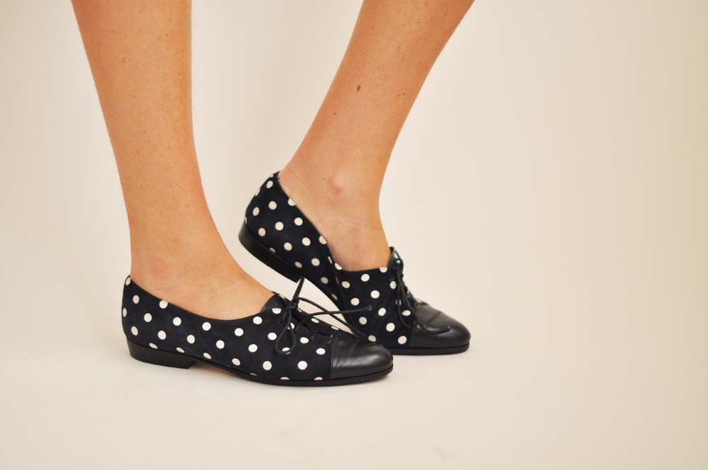 Navy Polka Dot Shoe