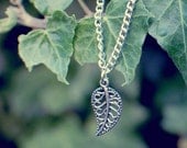The Fall of the Leaf - Silver plated filigree leaf necklace by benitablue