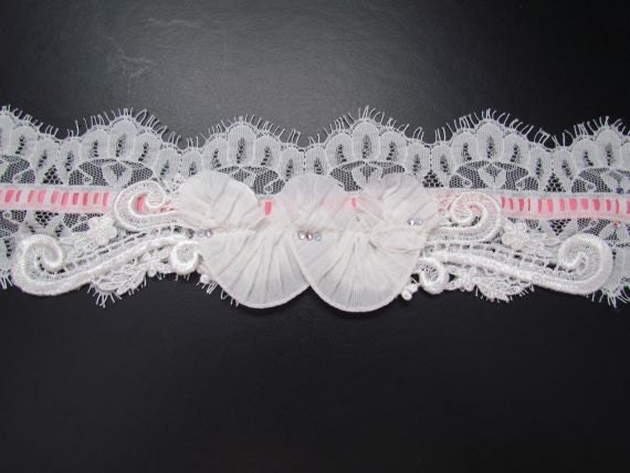 Lace Corset Style Belt with Rhinestones, Satin Ribbon and Lace Appliques