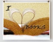 book lover, heart fine art photography, 5x5 matte print - BleuOiseau