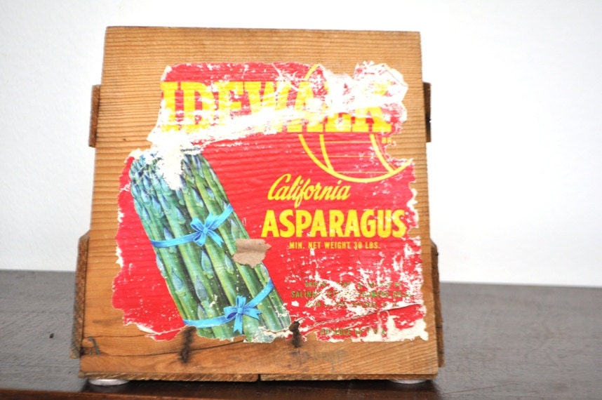 Vintage California Asparagus Wooden Crate