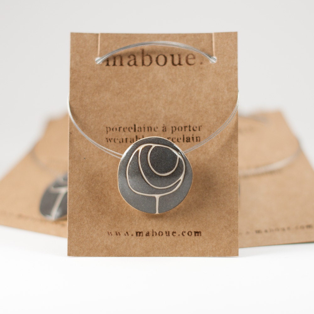 Growing On You in Taupe - Round Porcelain necklace
