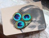 Glam Peacock and Guinea Hen Feather Hair Clip