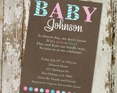 gender reveal party invitation or baby shower invitation, pink or blue, DIY PRINTABLE (item 1441)