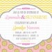sip and see or baby girl shower invitation, pink lemonade chevron, digital, printable file (item1354)