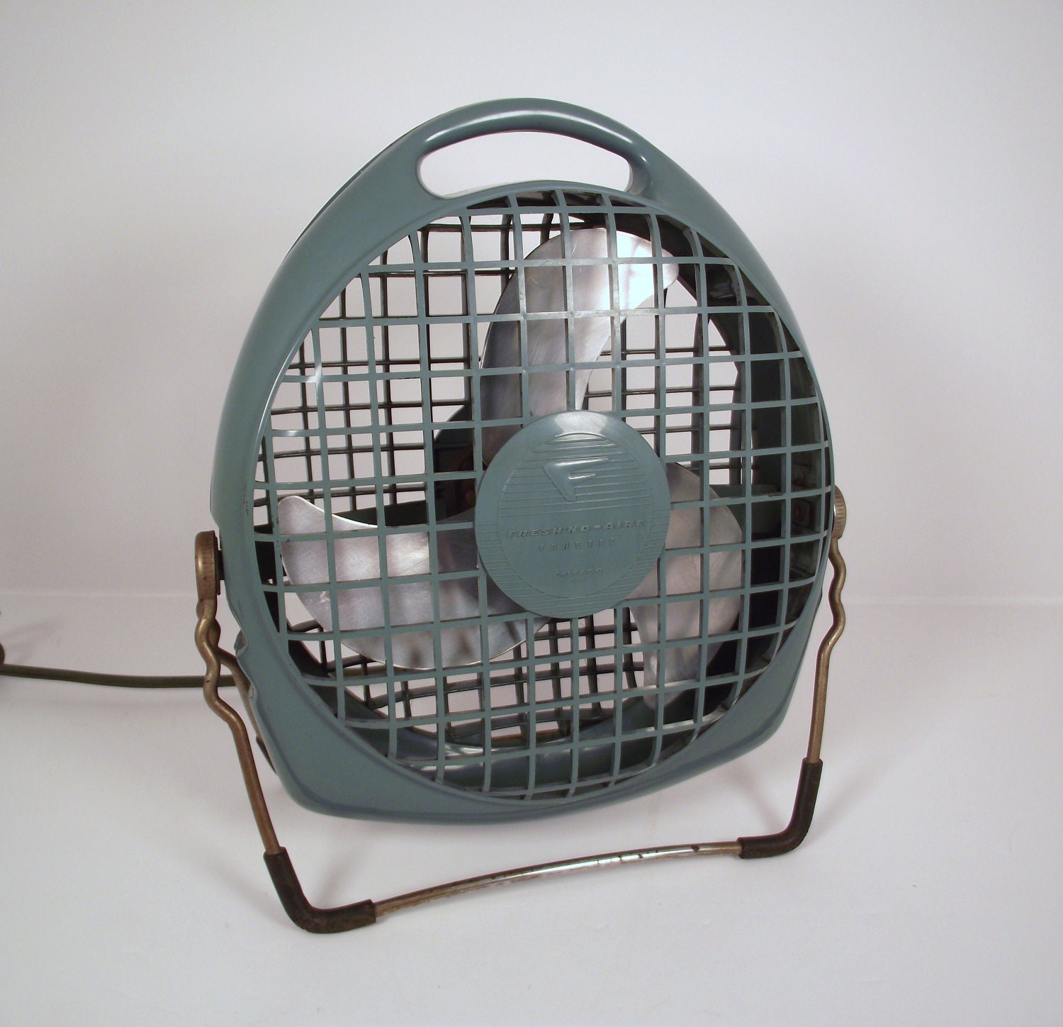Vintage Fresh'nd-Aire Fanette Electric Fan - Model 80 Works Great Eames Era Cool Teal