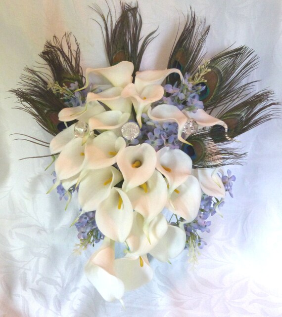 Calla lily wedding bouquet elegant Real by ChurchMouseCreations