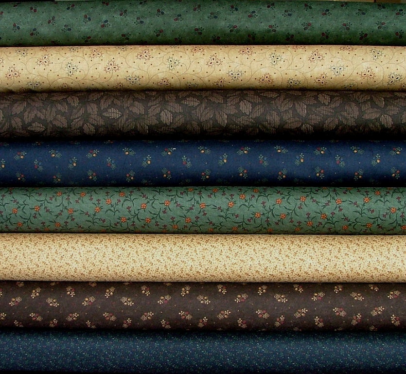 Harvest Moon Half Yard Bundle of 8 by Kansas Troubles Quilters for Moda