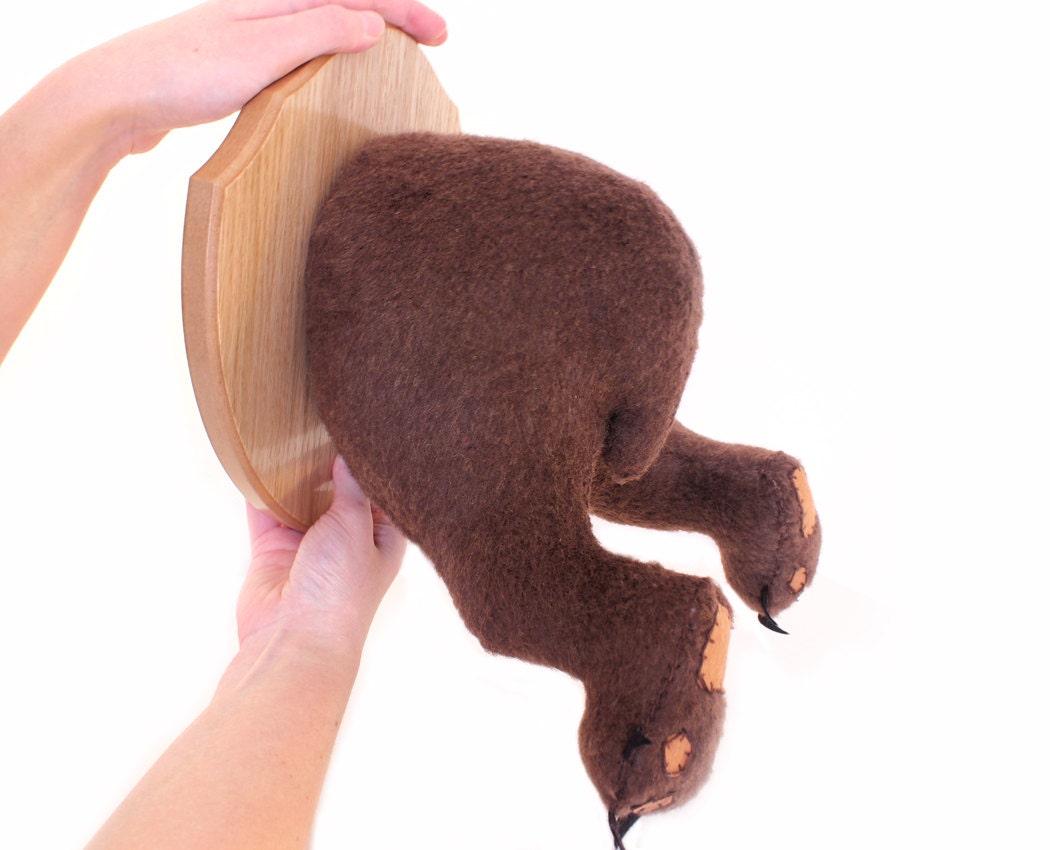 A Grizzly Bear's Behind - Backwards Faux Taxidermy, Plush Fiber Sculpture, Made To Order