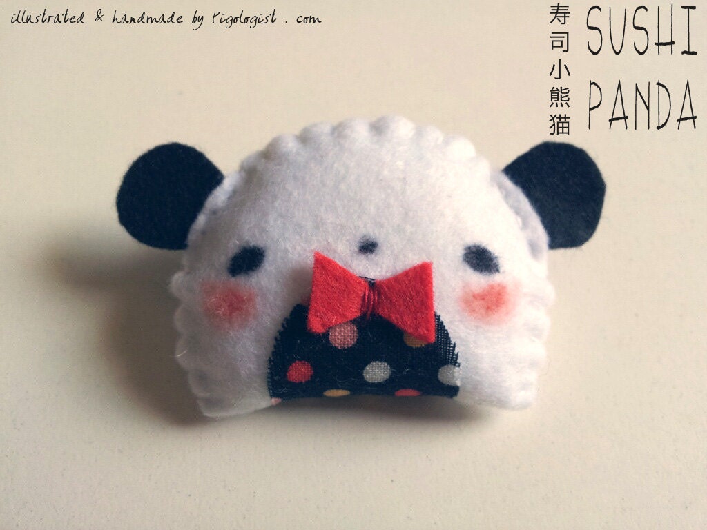 Sushi Panda brooch