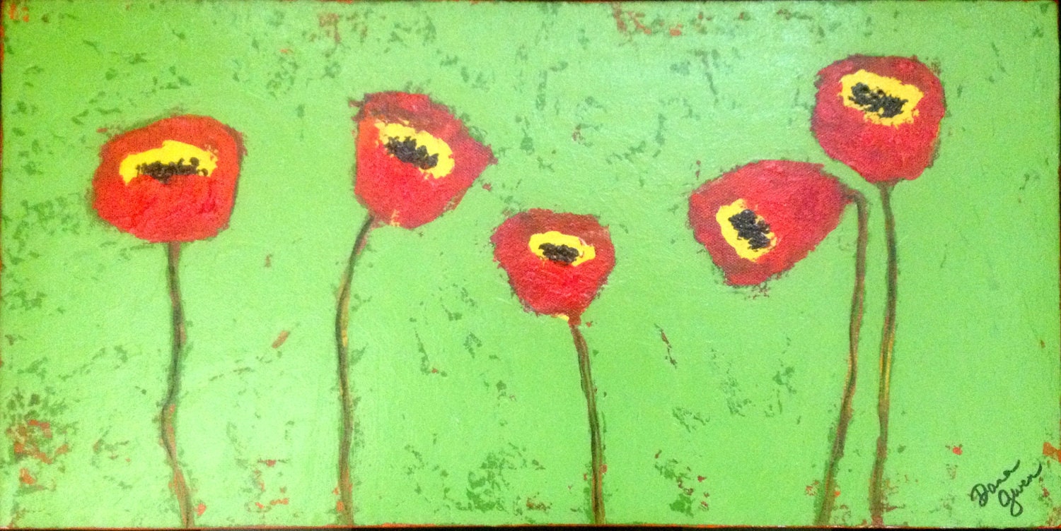 Poppies in Green