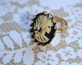 Lady Skull Cameo Ring - Adjustable