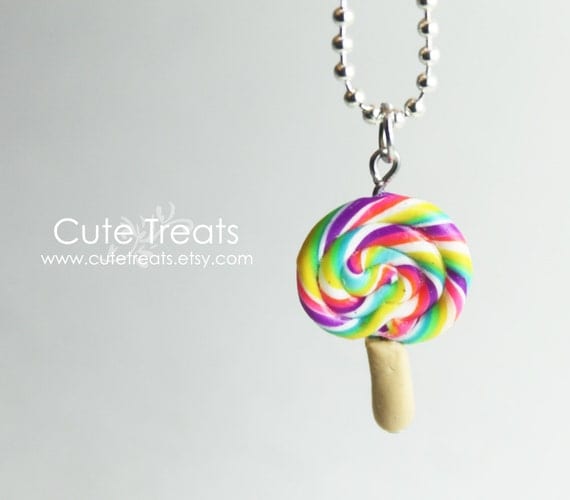 Rainbow Lollipop Necklace - Super Cute
