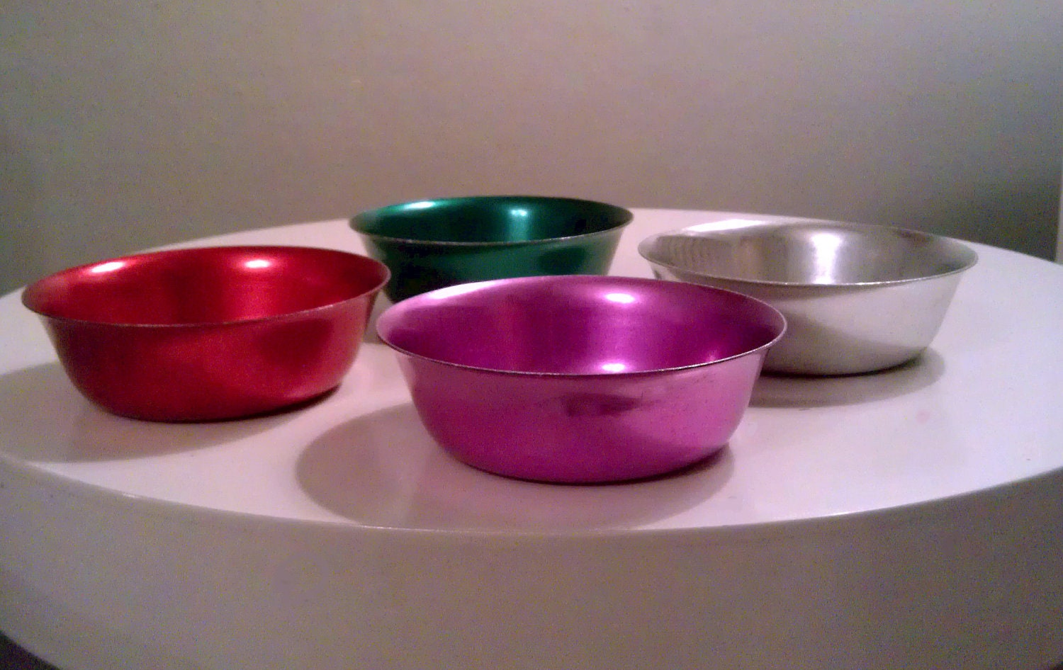 Vintage G.R. Sunburst Aluminum Bowls Made In Italy -  Set of Four
