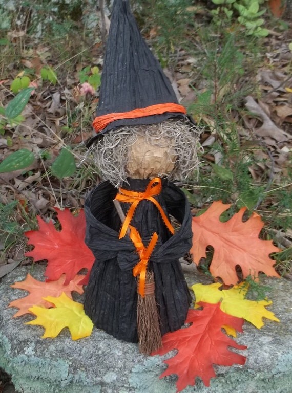Halloween Witch Decoration/Tree Topper by WhiteDogCrafts on Etsy