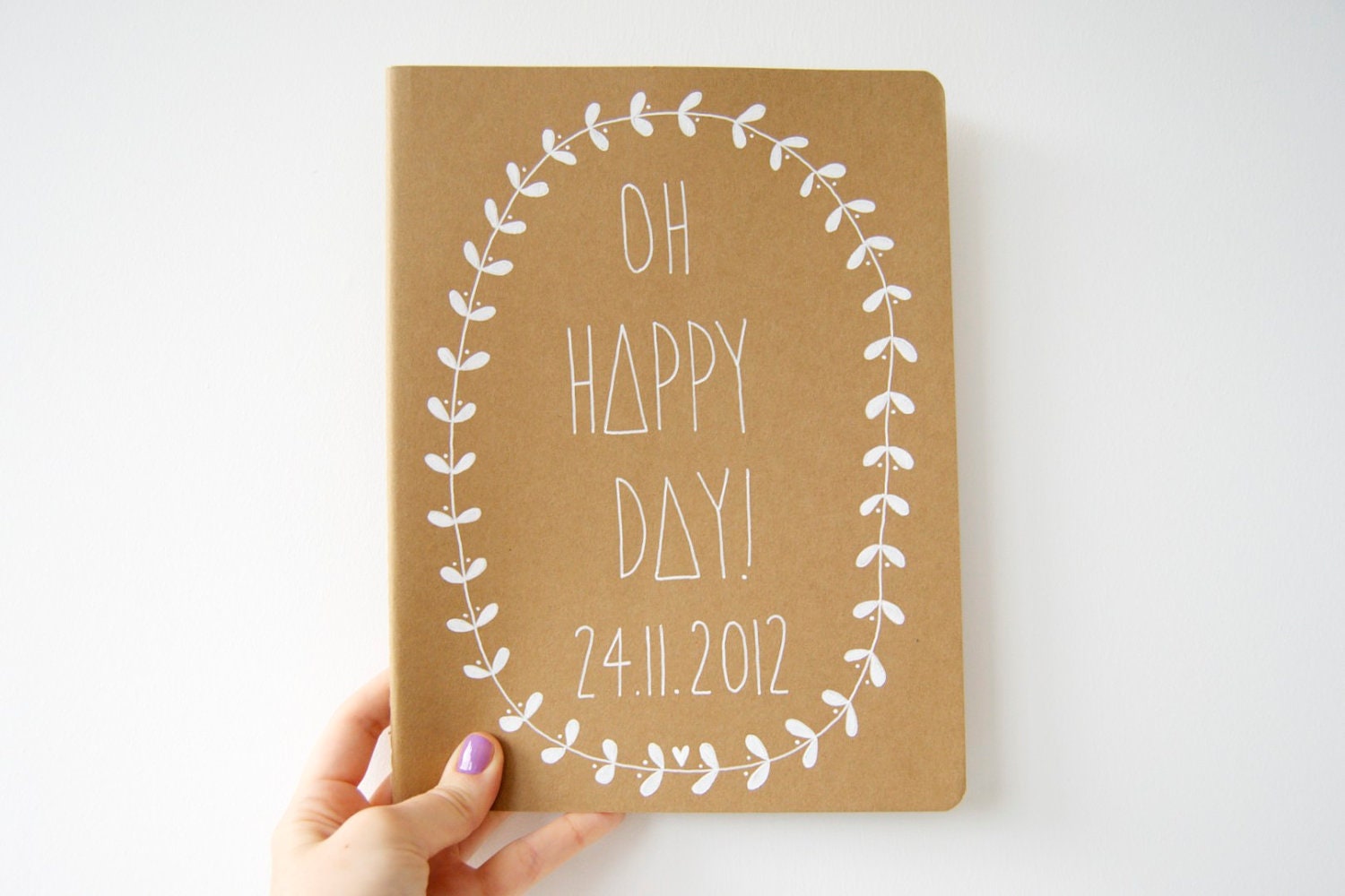 Large Ruled Wedding Guestbook - Oh Happy Day