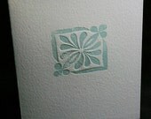 Blue Floral Letterpress Notecard