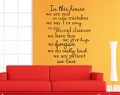 Wall Decal - In this house we do - House Rules - PLUS free test decal - Vinyl Decal Wall Art Home Decor - In our Home quote