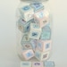 26 Letter Number Blocks Pink Grey White in Mason Jar Distressed Shabby Chic Nursery Decor