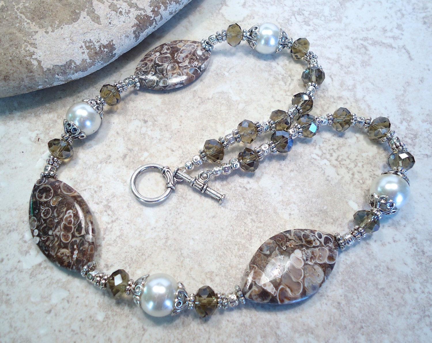Handmade Turitella Agate Necklace