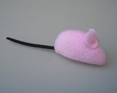Catnip Mouse Cat Toy in Light Pink Fleece