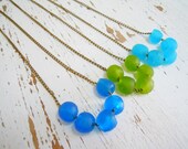 African Recycled Glass Necklace - Handmade Beads - Krobo Beads - Ethnic Tribal - Simple - Rustic