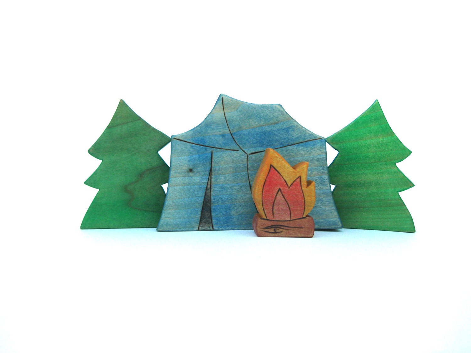 Camping Set - Nature Table - Handmade Wooden Toy