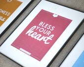 Southern Sayings: 8 x 10 Bless Your Heart Print - Sweet Southern Charm Wall Art