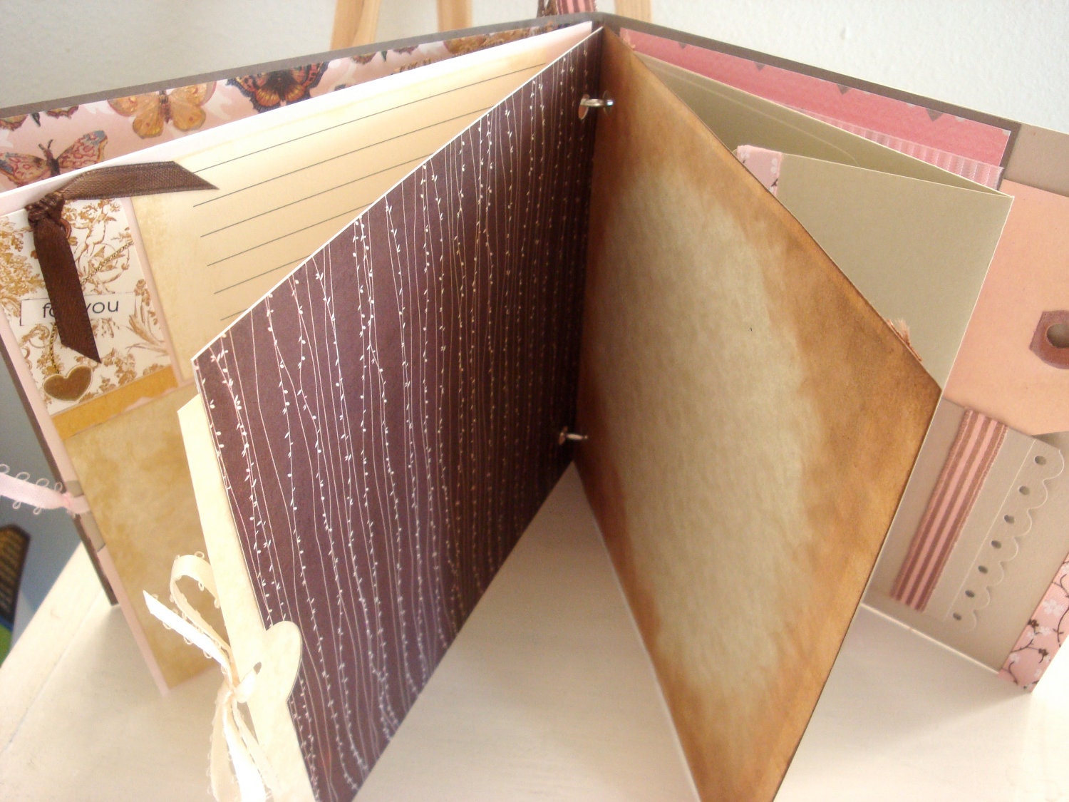 Mini Album for Girls, Mini Album for baby girls,  Butterflies, Hearts, Adoption Scrapbook. Romantic Mini ScrapbookPremade Girl Photo Album