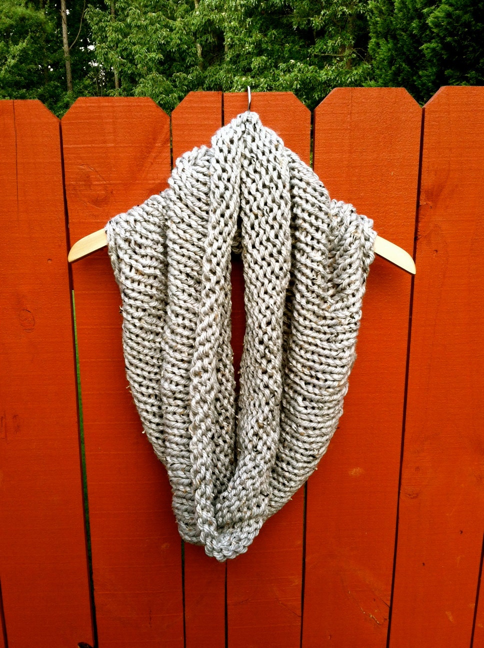 handmade OVERSIZED cowl GREY TWEED cowl circle scarf