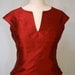 Ruby Silk Shantung Cap-Sleeve Top