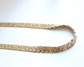 Vintage Flat Square link Gold tone NECKLACE, Snake Serpentine, great design, pebbled
