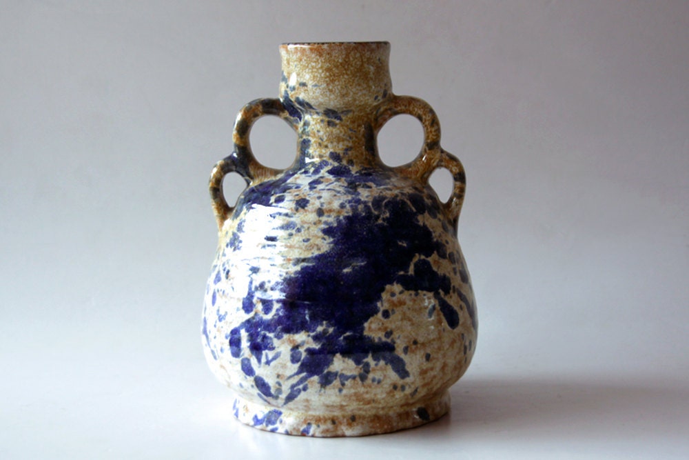 Vintage Rare Blue Lava Vase - Roth 60s - Collectible