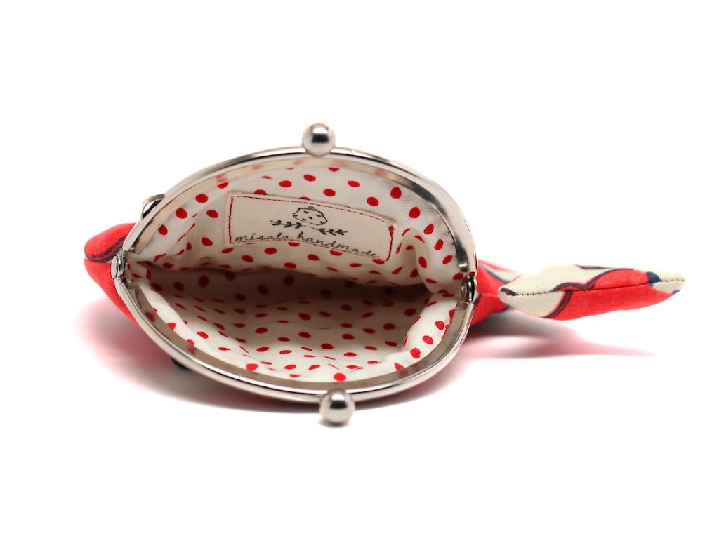Cute rosy red whale clutch purse