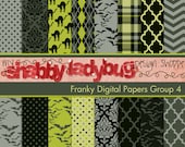 Franky  Halloween Digital Paper Collection Group 4: 16 Individual 12x12" 300 dpi digital scrapbook backgrounds