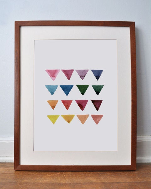 Triangles 13x19 Watercolor Print