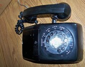 Vintage Very Old Black Rotary Telephone Phone - Unique Find -