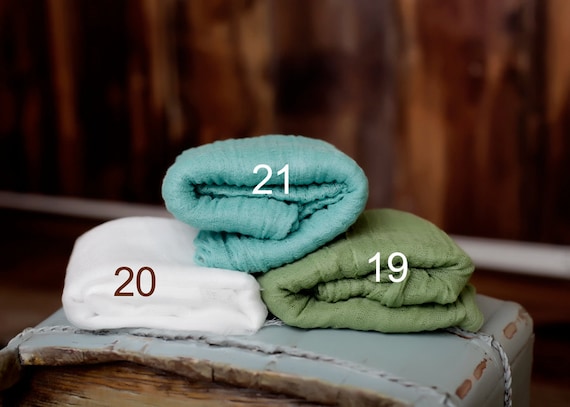 PICK 3 Cheesecloth Newborn Wraps Baby Wraps Cheesecloth Wraps Photography Prop, Newborn Photo Prop - 22 Cheesecloth Colors Choices Inside