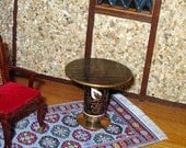 Round Side Table, Brass Base, Dollhouse Miniature 1/12 Scale