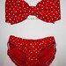 Red and White Dots Bow Bandeau Set